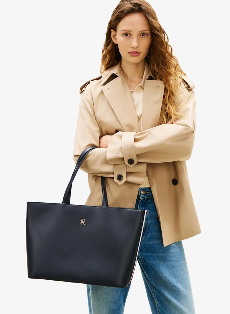 TOMMY HILFIGER Monogram Plaque Tote Bag